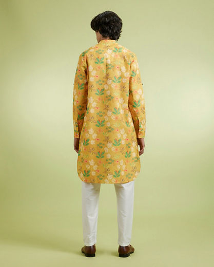 Diwas Men Sun Kissed Yellow Elegance Kurta