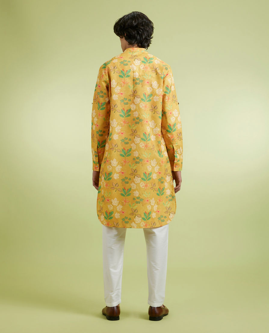 Diwas Men Sun Kissed Yellow Elegance Kurta