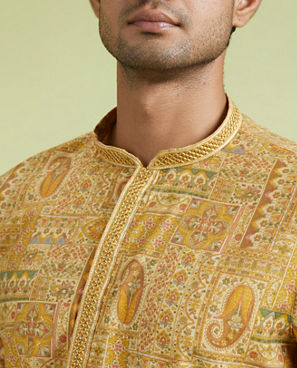 Diwas Men Radiant Mustard Viscose Kurta