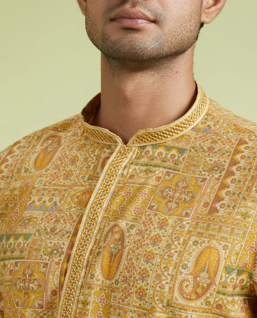 Diwas Men Radiant Mustard Viscose Kurta