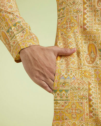 Diwas Men Radiant Mustard Viscose Kurta