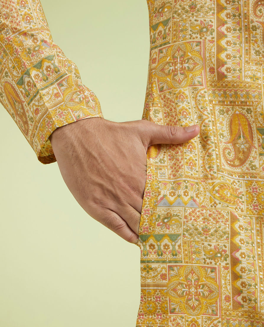Diwas Men Radiant Mustard Viscose Kurta