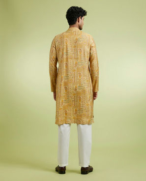 Diwas Men Radiant Mustard Viscose Kurta
