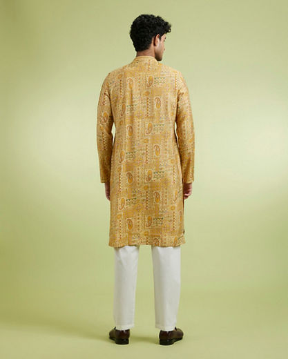 Diwas Men Radiant Mustard Viscose Kurta