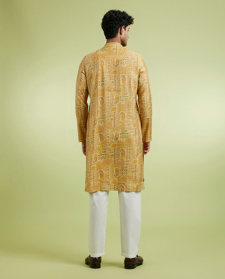 Diwas Men Radiant Mustard Viscose Kurta