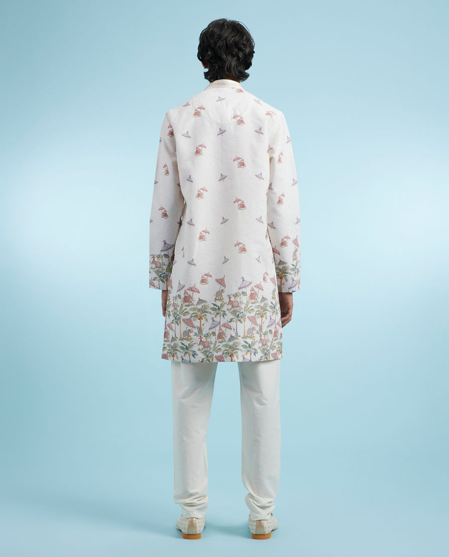 Diwas Men Elegant Beige Cotton Kurta