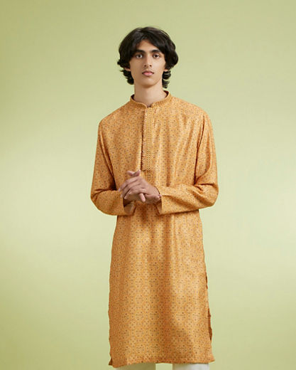 Diwas Men Mustard Magic Kurta