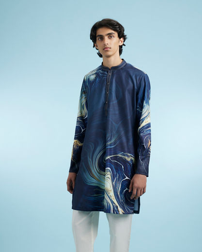 Diwas Men Dark Blue Elegance Kurta