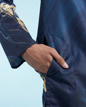Diwas Men Dark Blue Elegance Kurta