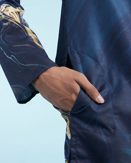 Diwas Men Dark Blue Elegance Kurta