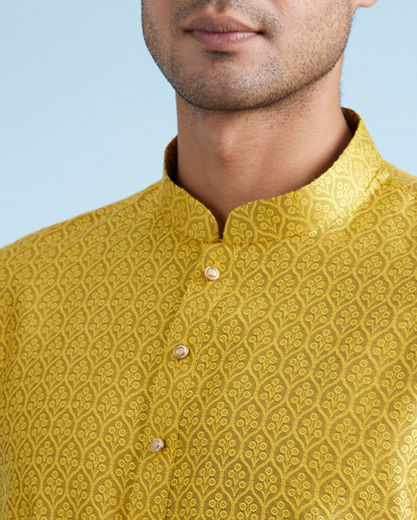 Diwas Men Mehndi Green Kurta