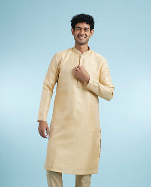 Diwas Men Fawn Festive Silk Kurta