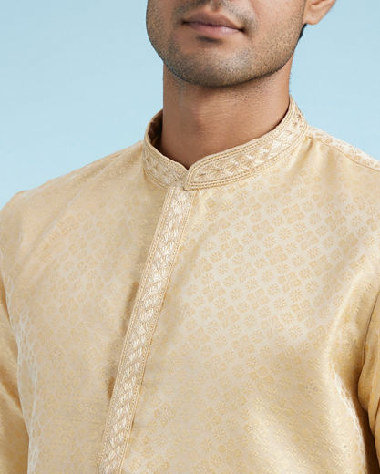 Diwas Men Fawn Festive Silk Kurta