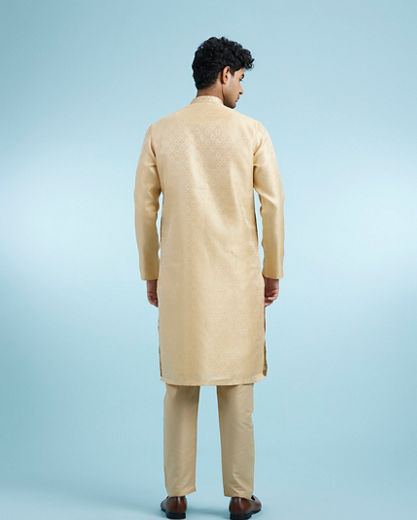 Diwas Men Fawn Festive Silk Kurta