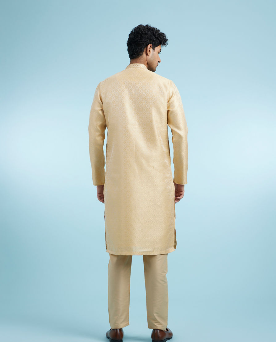 Diwas Men Fawn Festive Silk Kurta