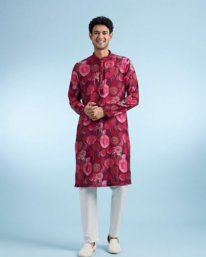 Diwas Men Vibrant Rani Kurta