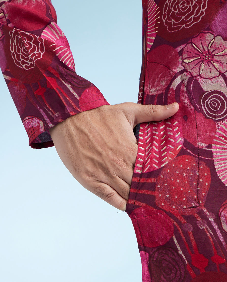 Diwas Men Vibrant Rani Kurta