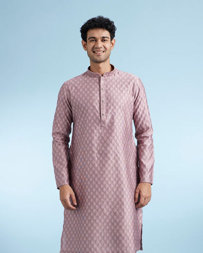 Diwas Men Dusty Pink Festive Kurta