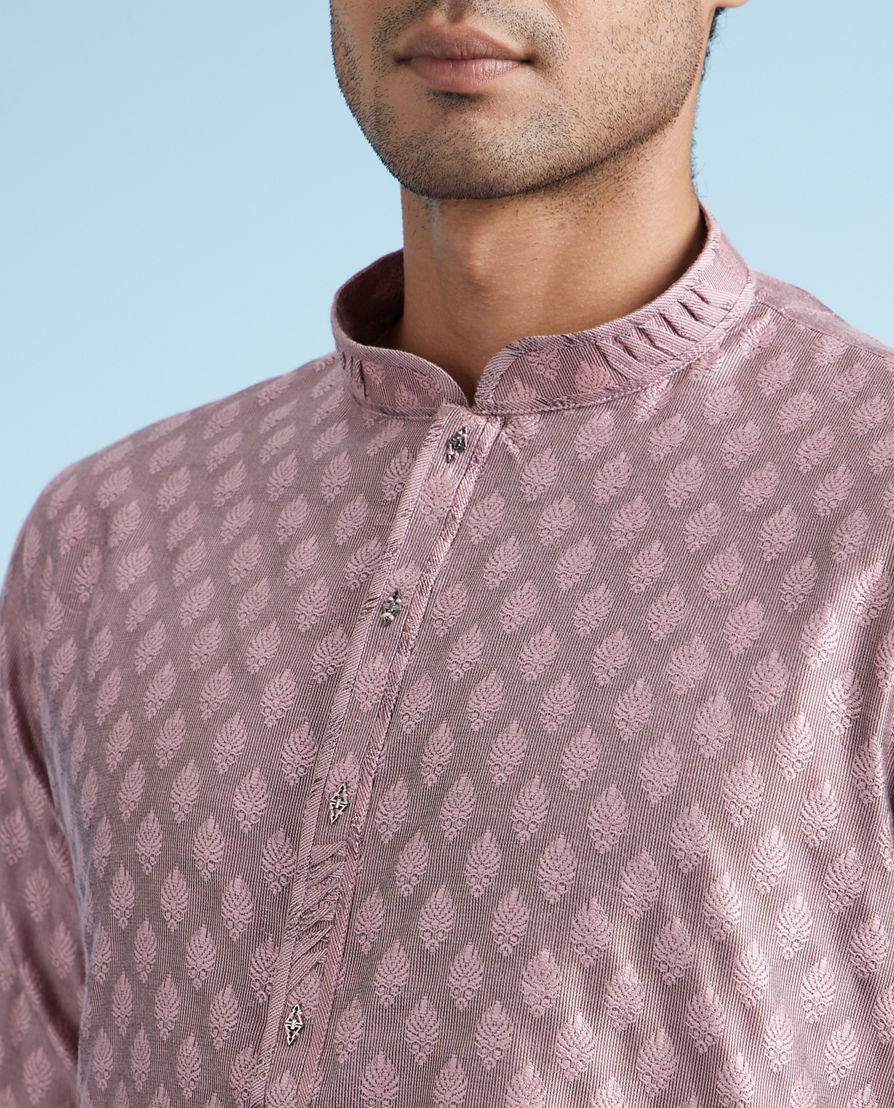 Diwas Men Dusty Pink Festive Kurta