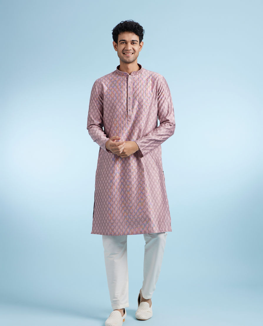 Diwas Men Dusty Pink Festive Kurta