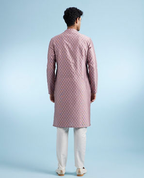 Diwas Men Dusty Pink Festive Kurta