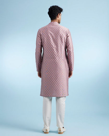 Diwas Men Dusty Pink Festive Kurta