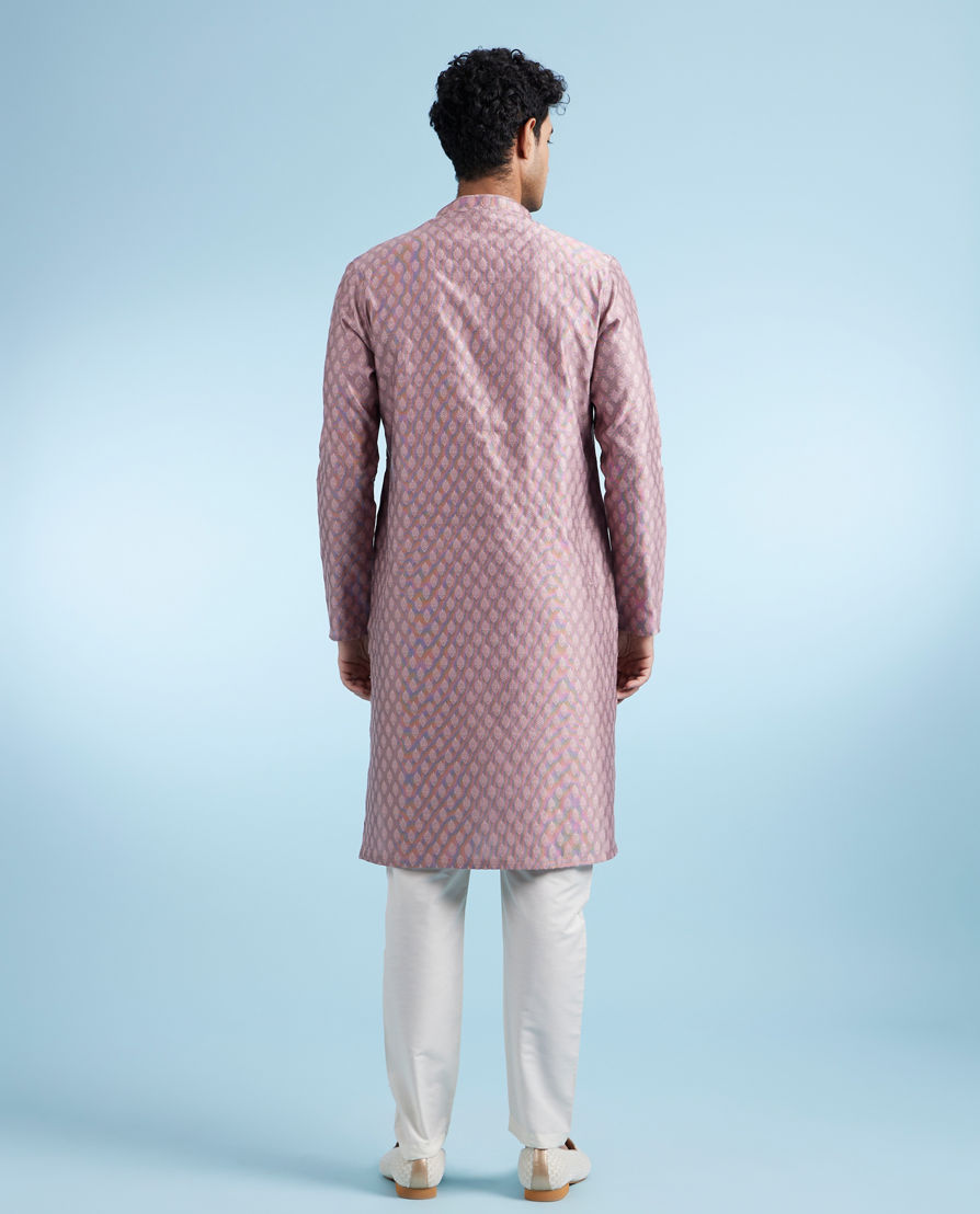 Diwas Men Dusty Pink Festive Kurta