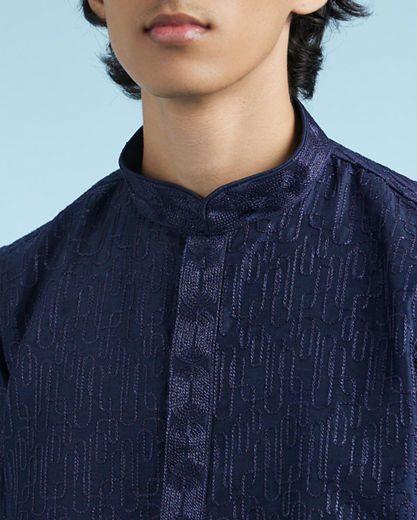 Diwas Men Elegant Dark Blue Kurta