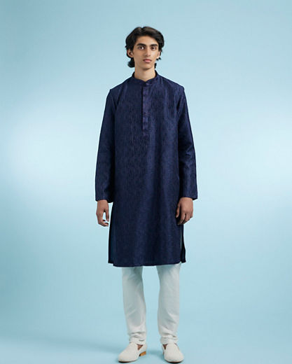 Diwas Men Elegant Dark Blue Kurta