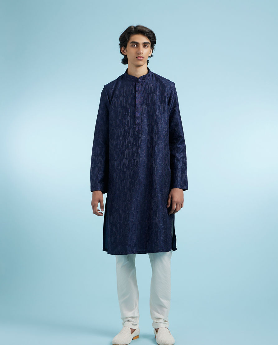 Diwas Men Elegant Dark Blue Kurta