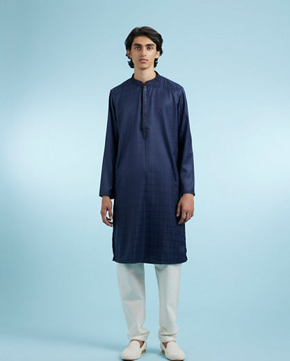 Diwas Men Regal Blue Festive Kurta