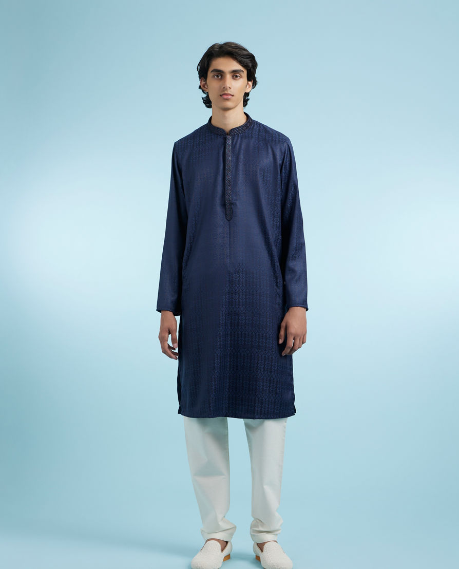 Diwas Men Regal Blue Festive Kurta