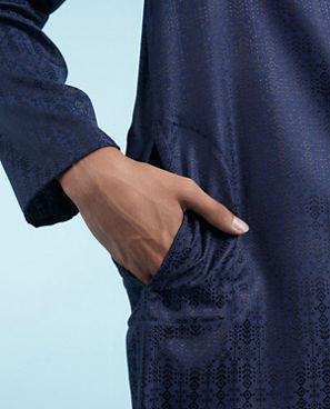 Diwas Men Regal Blue Festive Kurta