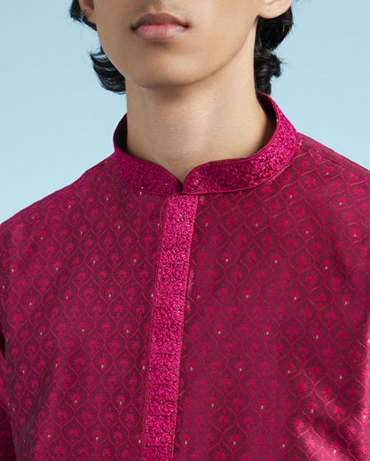 Diwas Men Festive Rani Pink Kurta