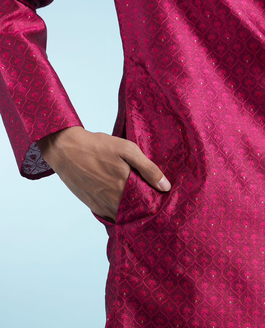 Diwas Men Festive Rani Pink Kurta
