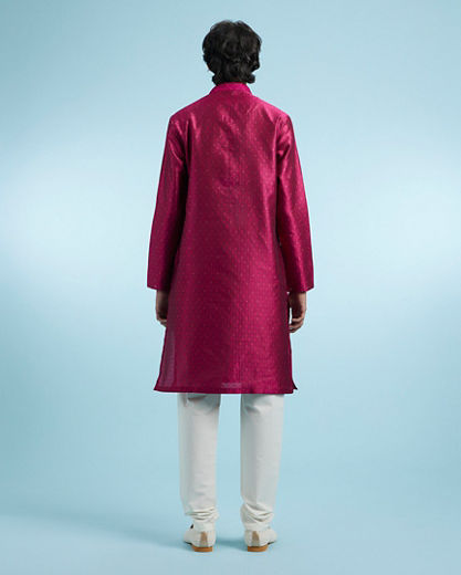 Diwas Men Festive Rani Pink Kurta