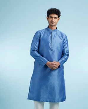 Diwas Men Mid Blue Delight Kurta