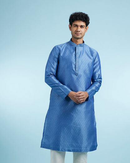 Diwas Men Mid Blue Delight Kurta