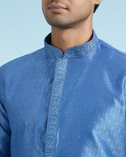 Diwas Men Mid Blue Delight Kurta