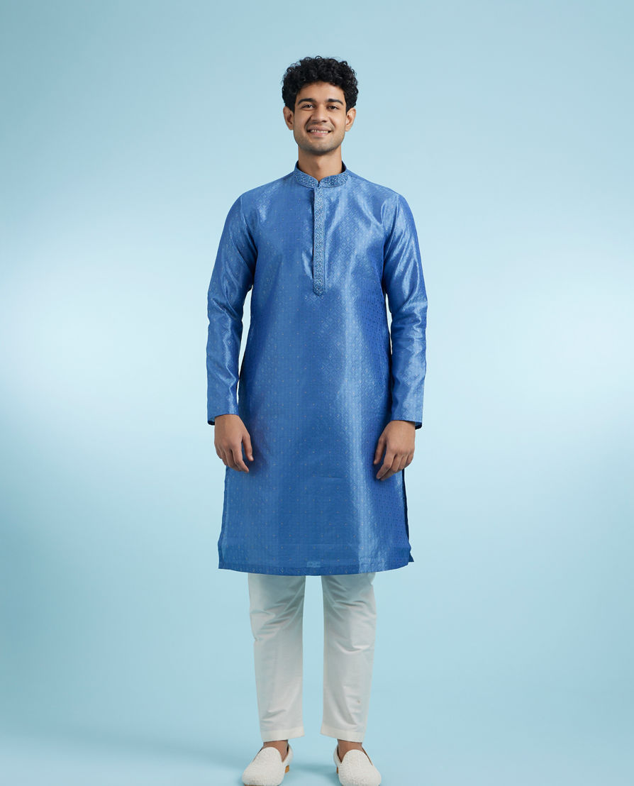 Diwas Men Mid Blue Delight Kurta