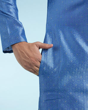 Diwas Men Mid Blue Delight Kurta