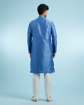 Diwas Men Mid Blue Delight Kurta