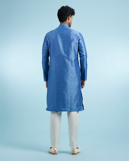 Diwas Men Mid Blue Delight Kurta