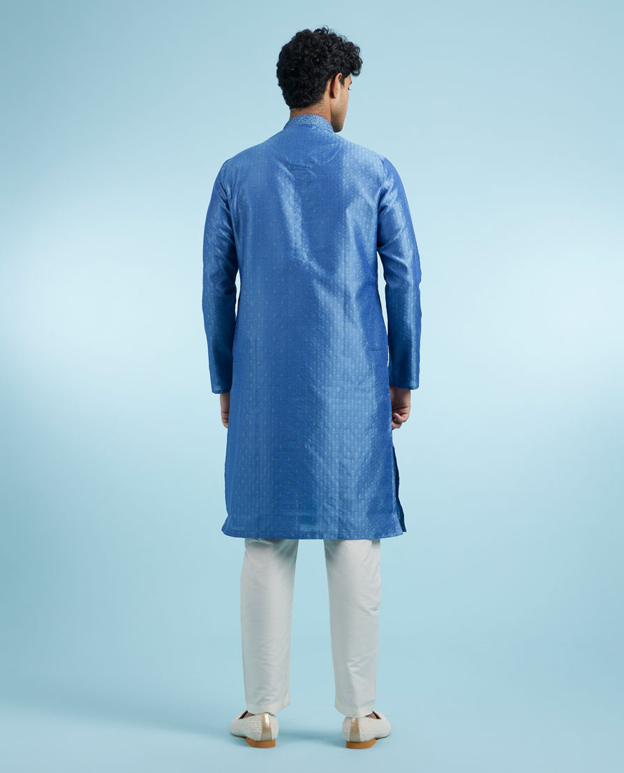 Diwas Men Mid Blue Delight Kurta