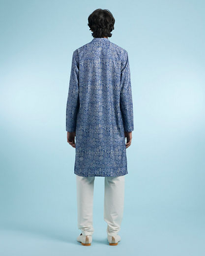 Diwas Men Dark Blue Engaging Elegance Kurta