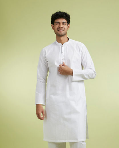 Diwas Men White Cotton Festival Kurta