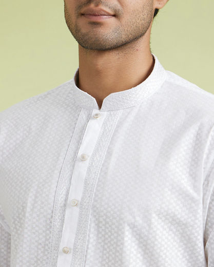 Diwas Men White Cotton Festival Kurta