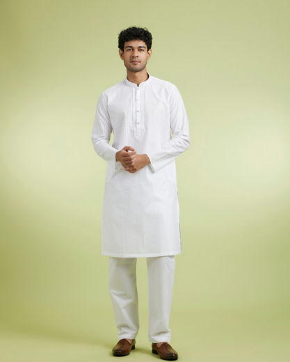 Diwas Men White Cotton Festival Kurta