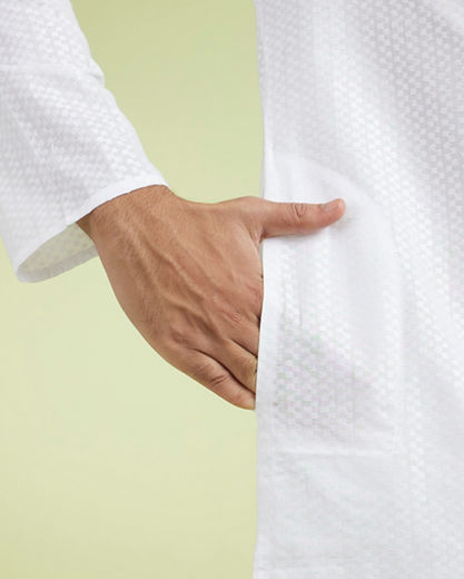 Diwas Men White Cotton Festival Kurta