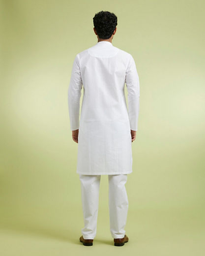 Diwas Men White Cotton Festival Kurta